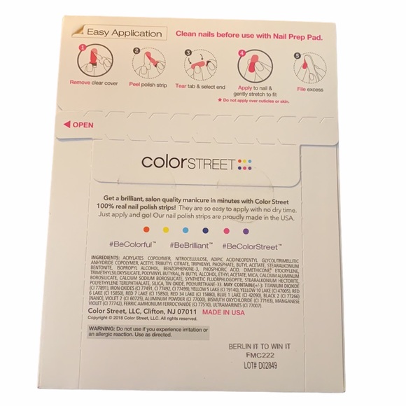 NEW Color Street Berlin it to win it nail strips - Picture 2 of 7